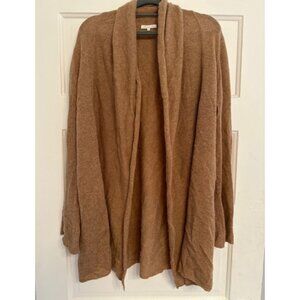 Minnie Rose. Brown Open-Front Cashmere Sweater. Size M.